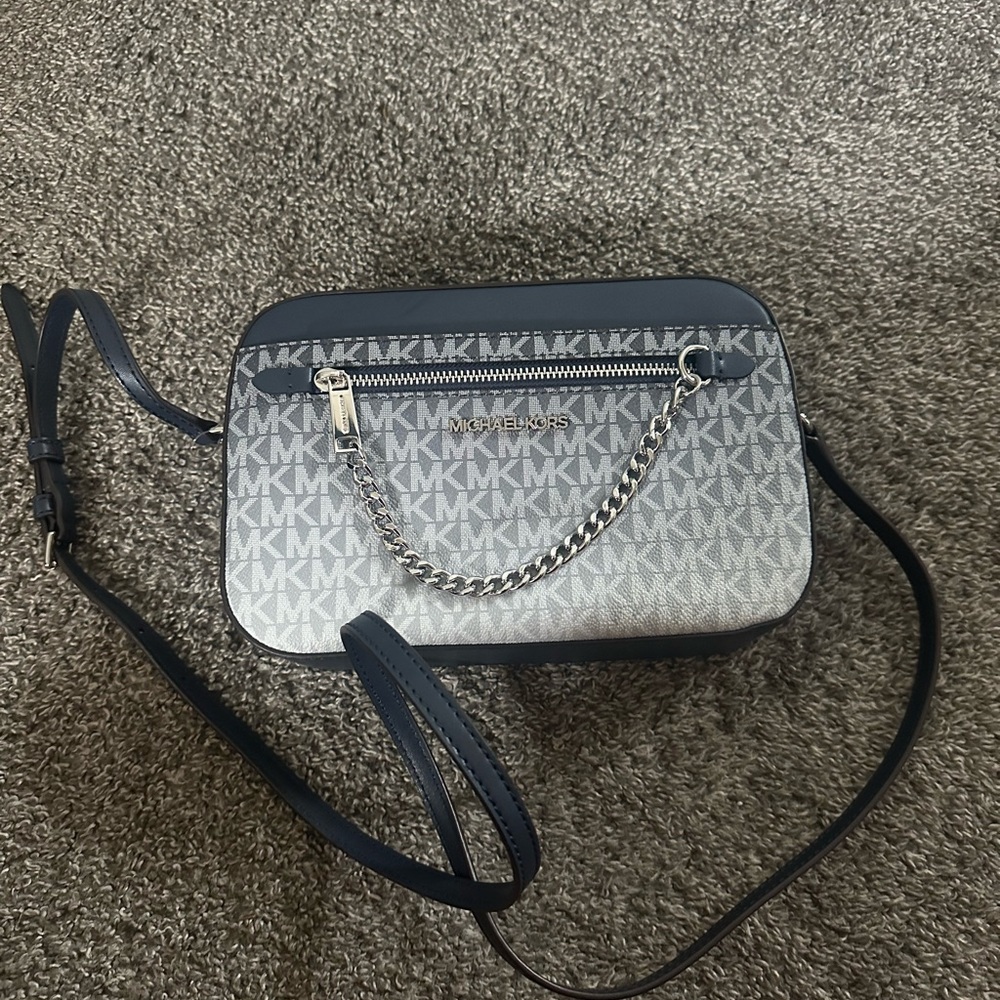 Michael Kors Gray Monogram Crossbody Bag
